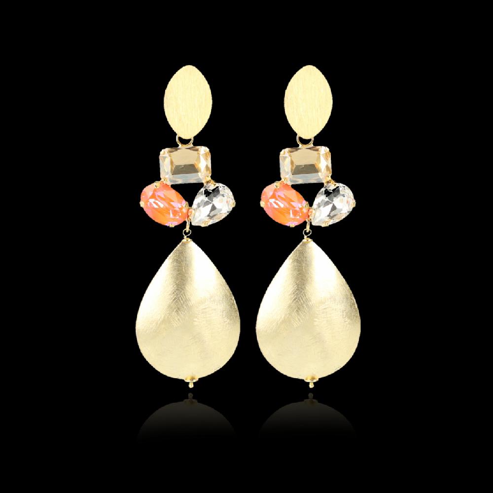 lott. gioielli Strass Oorbellen Meike Golden Shadow XL