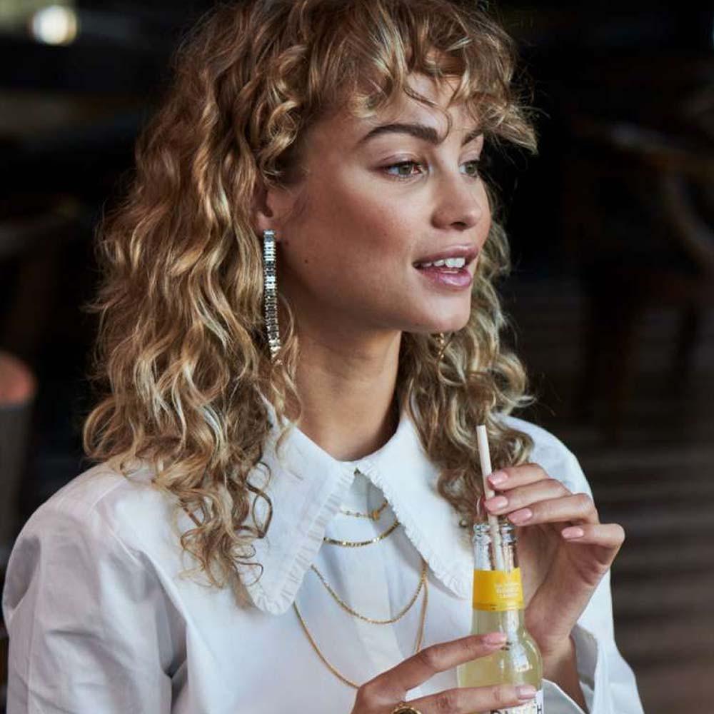 Lott. Gioielli Strass Oorbellen Mosa Single Waterfall Crystal