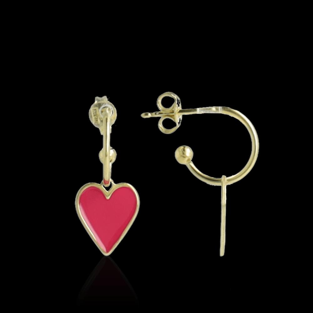 lott. gioielli Symbool oorbellen hart pendant fuchsia