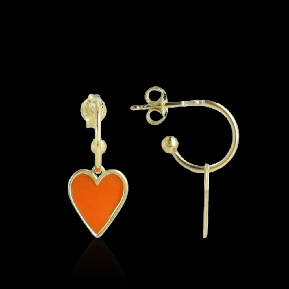 lott. gioielli Symbool oorbellen hart pendant oranje