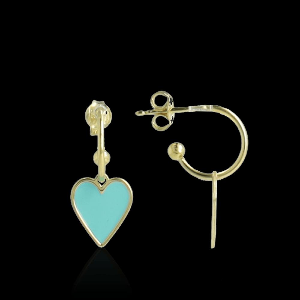 Lott. Gioielli Symbool Oorbellen Hart Pendant Turquoise