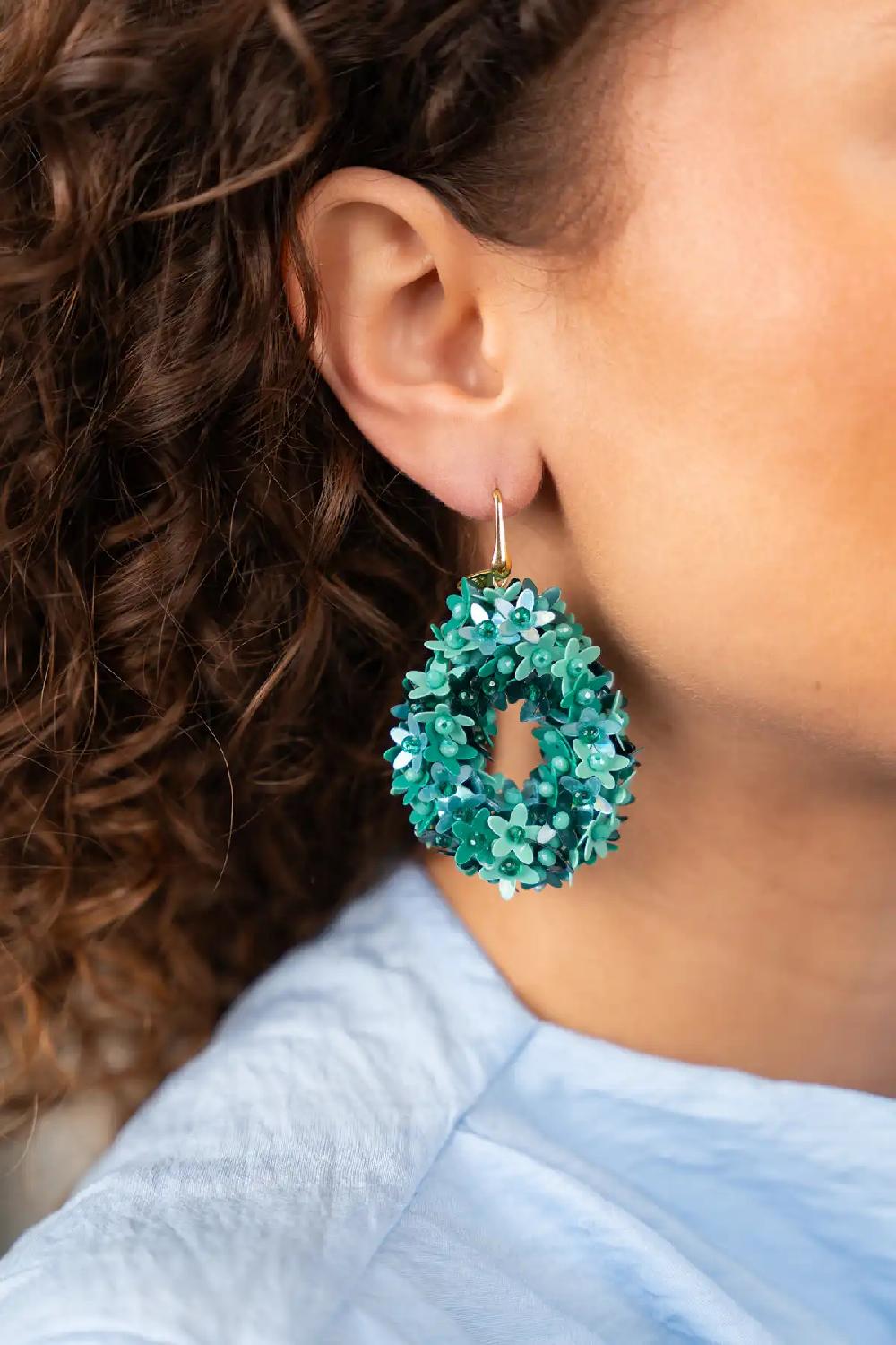 Lott. Gioielli Turquoise Oorbellen Amal Flower Drop L