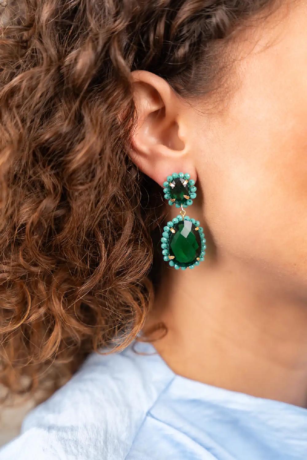 Lott. Gioielli Turquoise Oorbellen Bodine Pendant Earring Double M