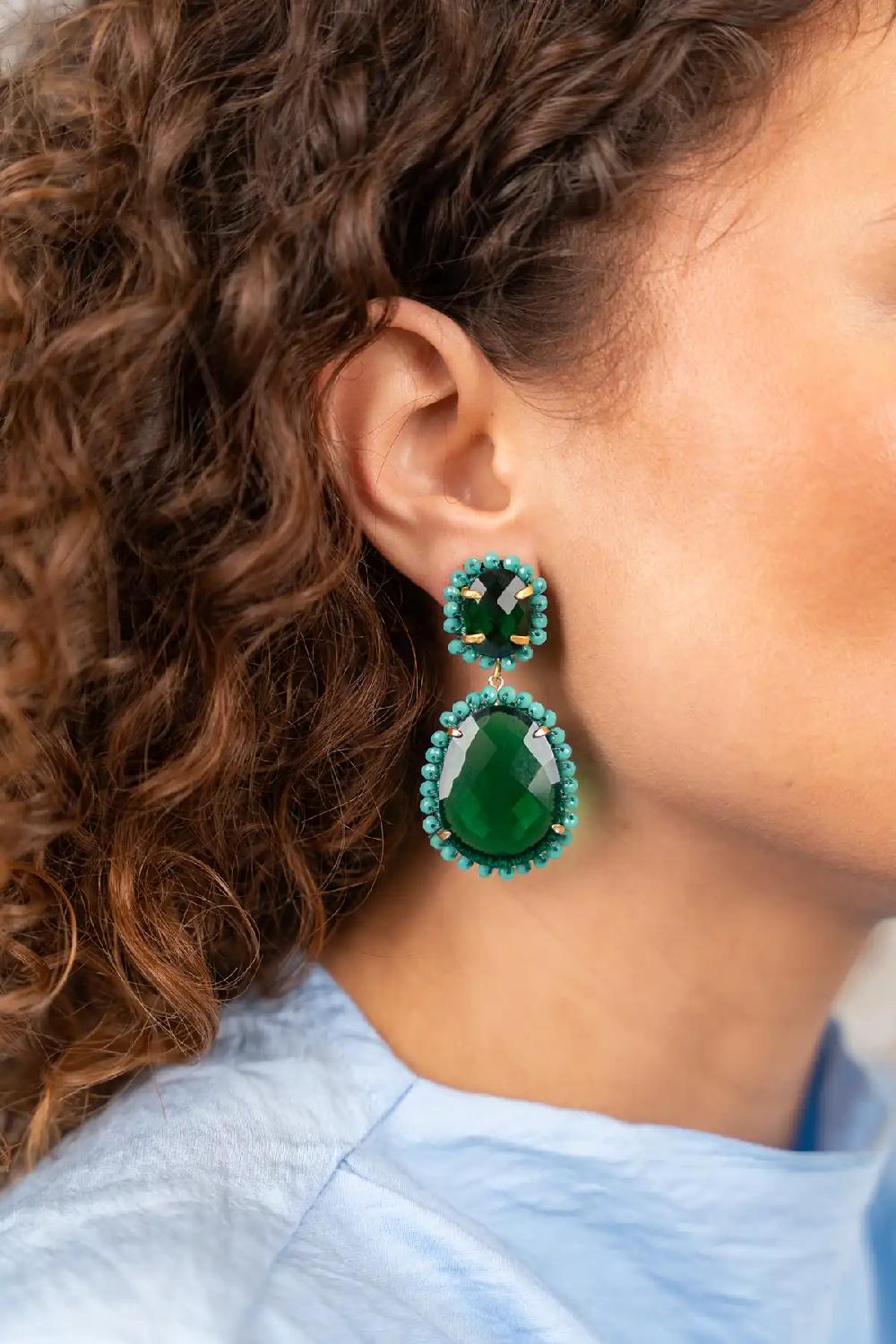 Lott. Gioielli Turquoise Oorbellen Bodine Pendant Earring Double L