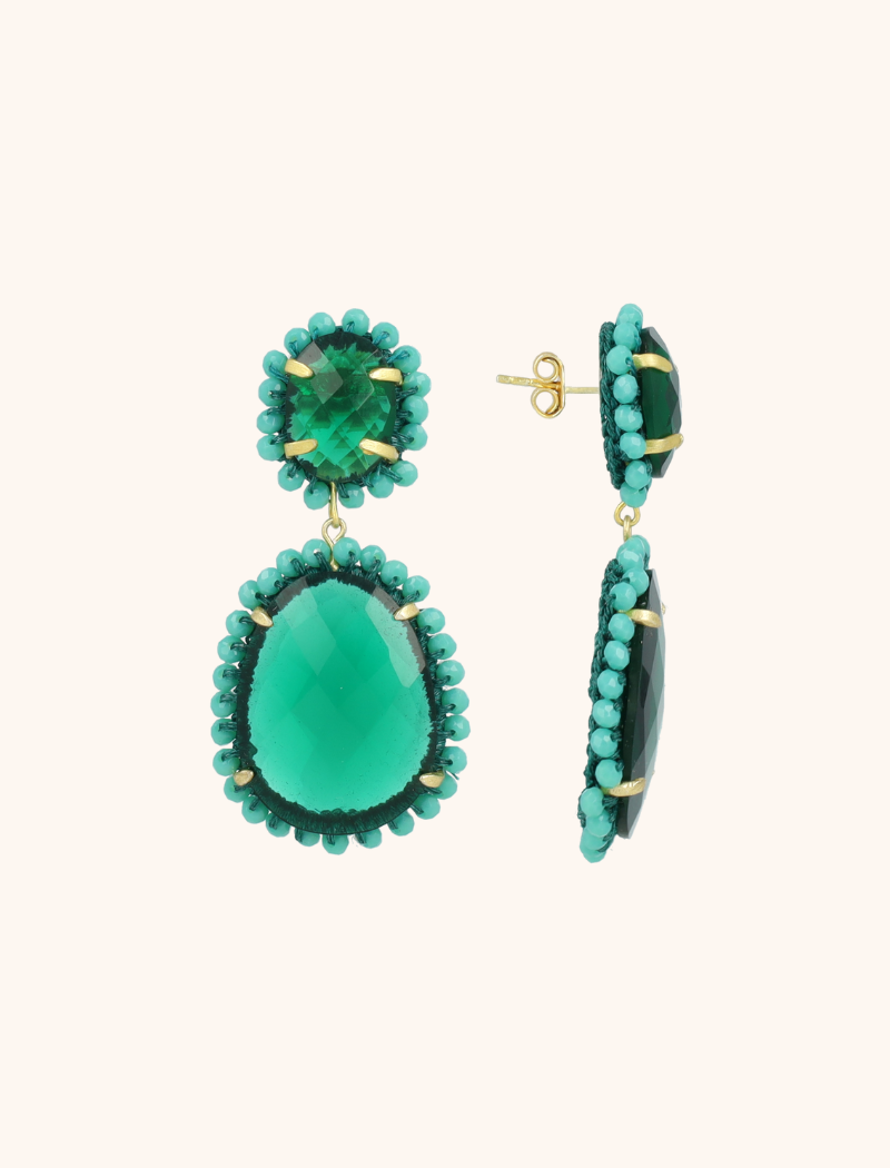lott. gioielli Turquoise Oorbellen Bodine Pendant Earring Double L