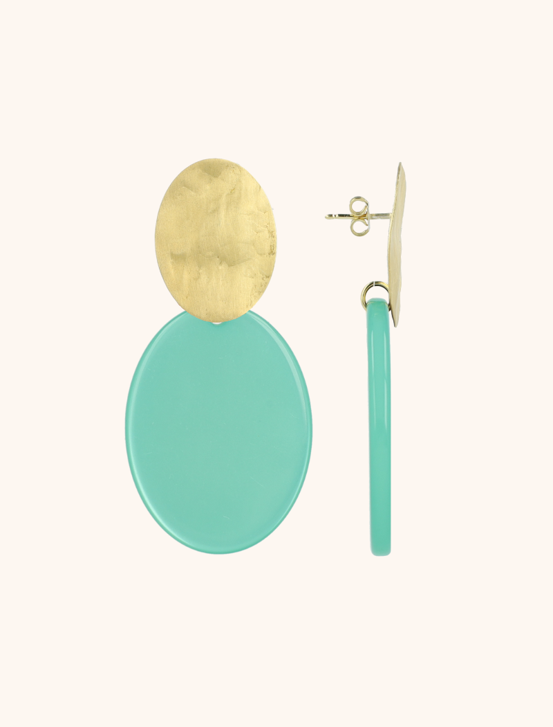 lott. gioielli Turquoise Oorbellen Isabella Closed Oval S