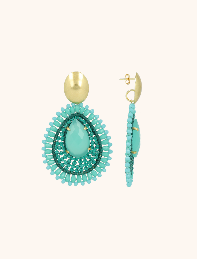 lott. gioielli Turquoise Oorbellen Lina Filled Drop w/ Stone
