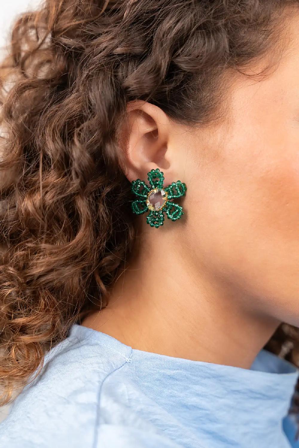 Lott. Gioielli Turquoise Oorbellen Madelief Blooming Flower M