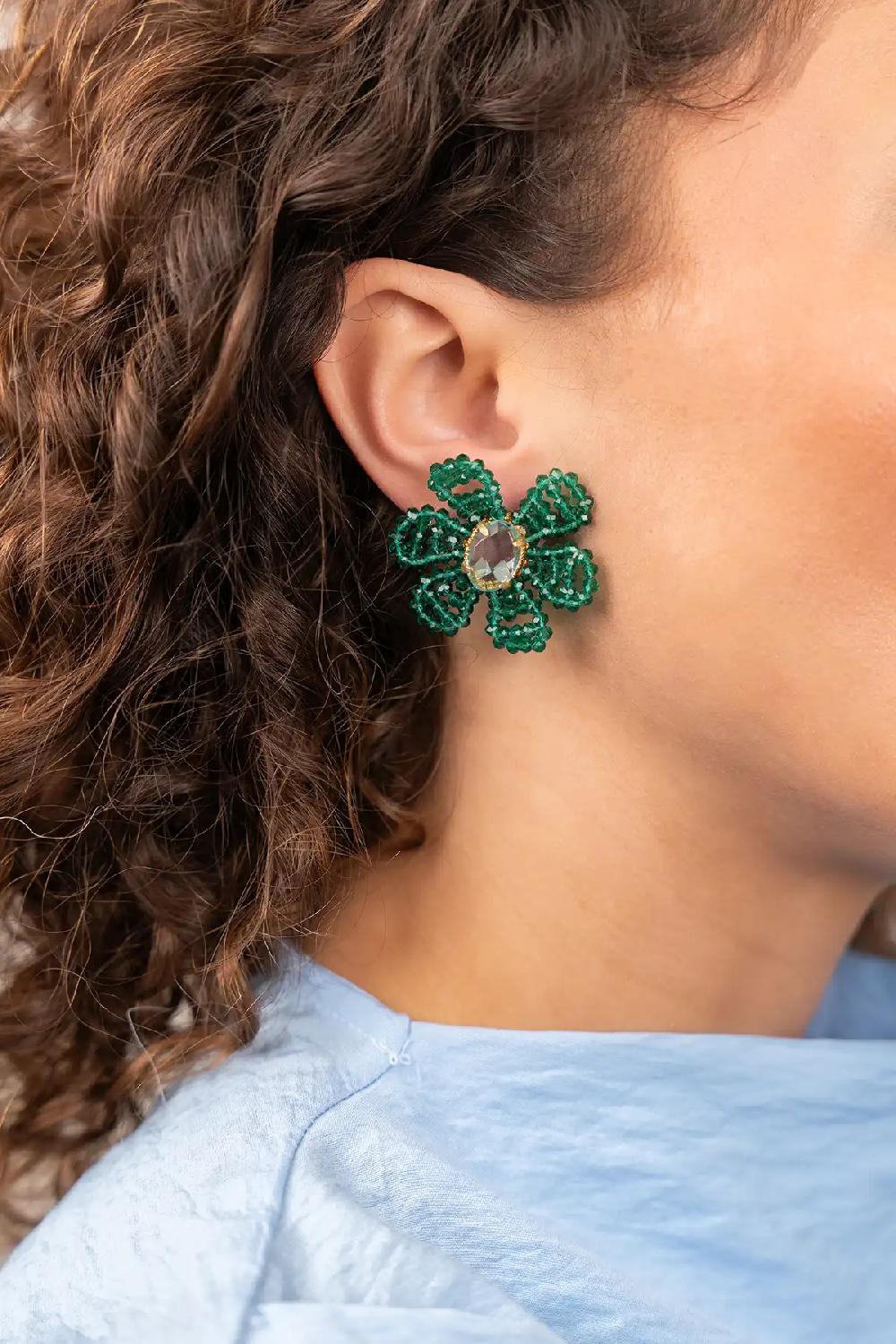 Lott. Gioielli Turquoise Oorbellen Madelief Blooming Flower M