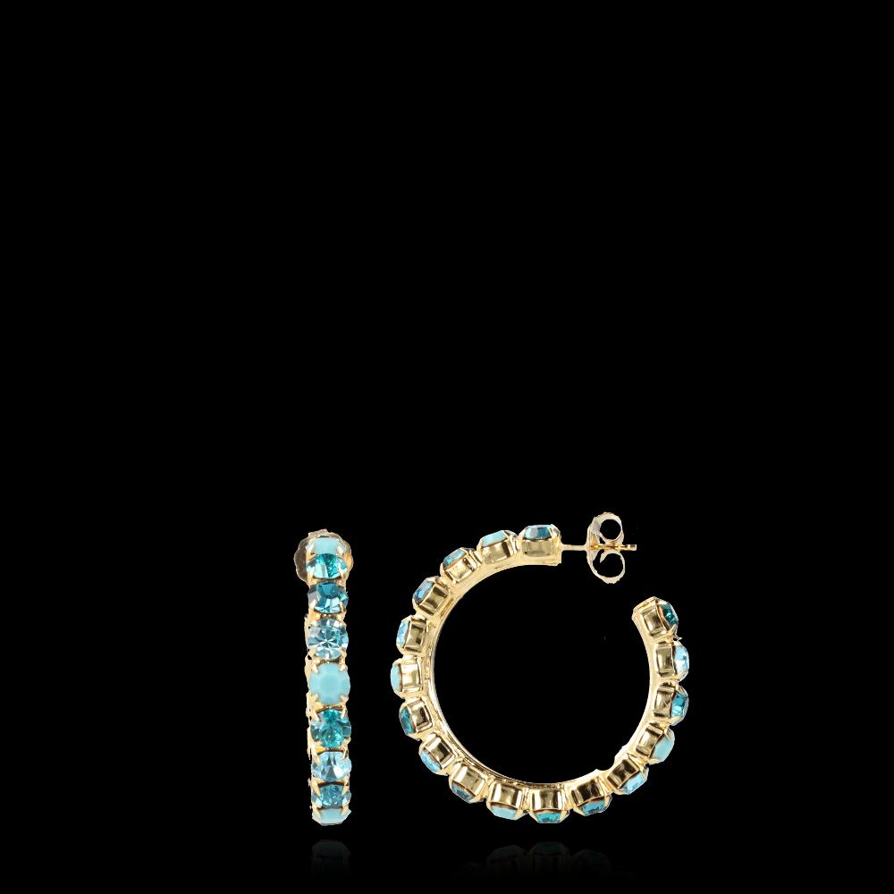 lott. gioielli Turquoise oorbellen strass Julliette creool