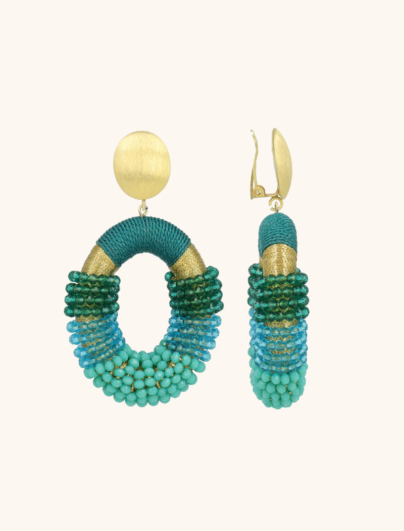 lott. gioielli Turquoise Oorbellen Yara Combi Oval L Clip