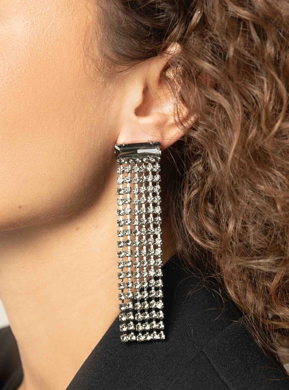 Lott. Gioielli Veronique Oorbellen Baguette Waterval L Zwarte Diamant