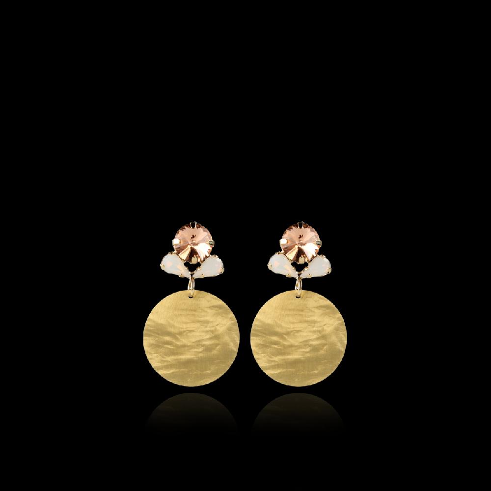 lott. gioielli Vintage Oorbellen Flower Hammerd Element M