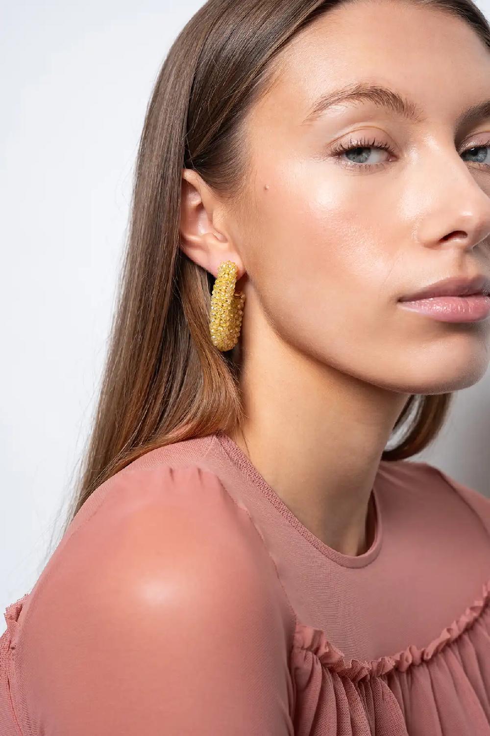 Lott. Gioielli Yellow/Gold Oorbellen Ellis Glassberry Creole L