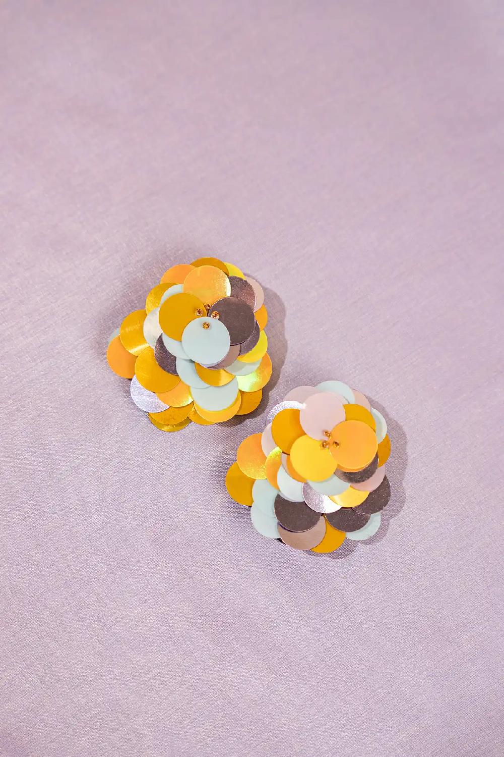 Lott. Gioielli Yellow/Lavender/Mint Oorbellen Bijke Sequin Flower