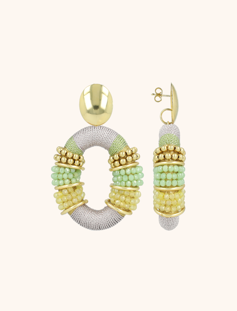 lott. gioielli Yellow/Lavender/Mint Oorbellen Elle Combi Oval Deluxe L