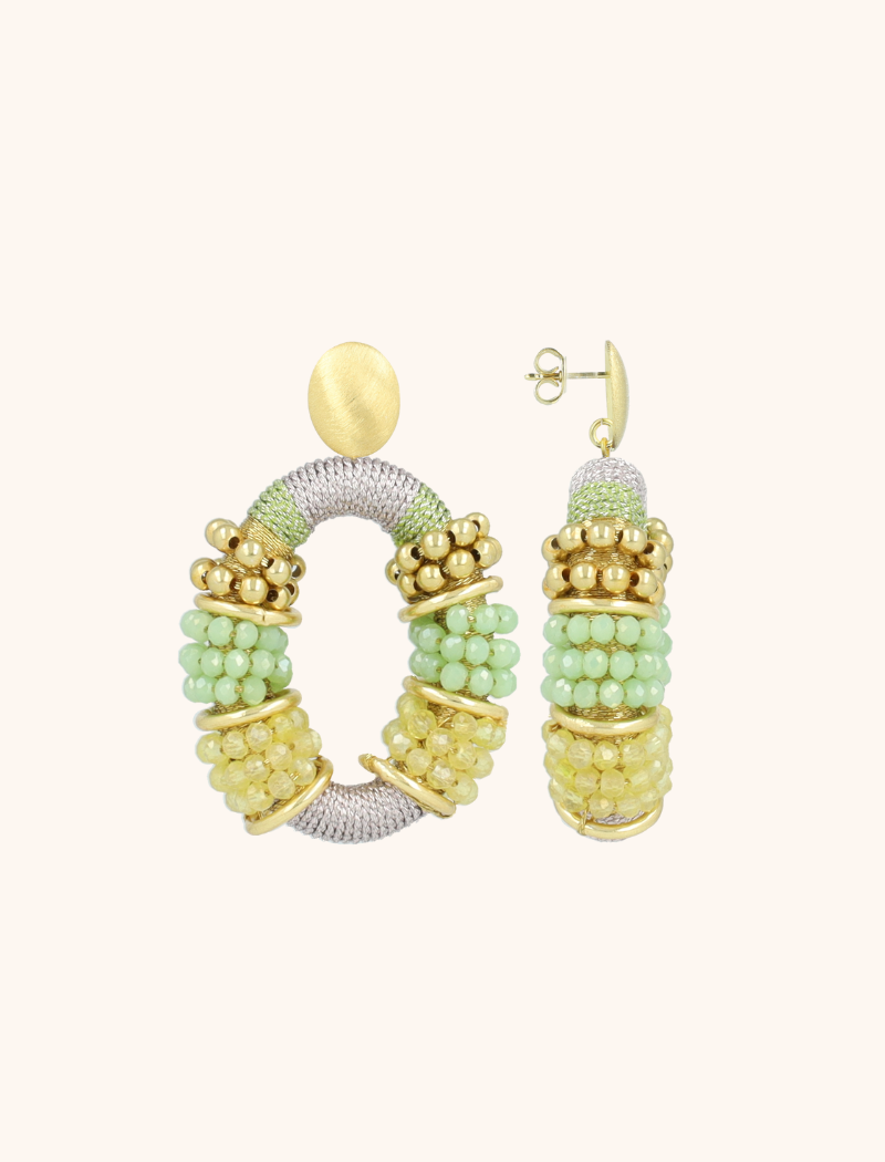 lott. gioielli Yellow/Lavender/Mint Oorbellen Elle Combi Oval Deluxe M