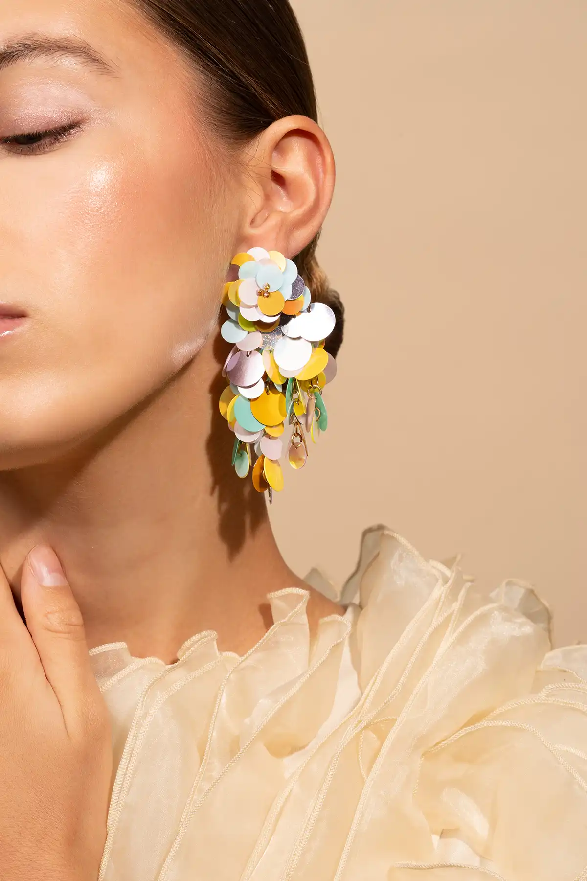 lott. gioielli Yellow/Lavender/Mint Oorbellen Mira Sequin Wild Waterfall