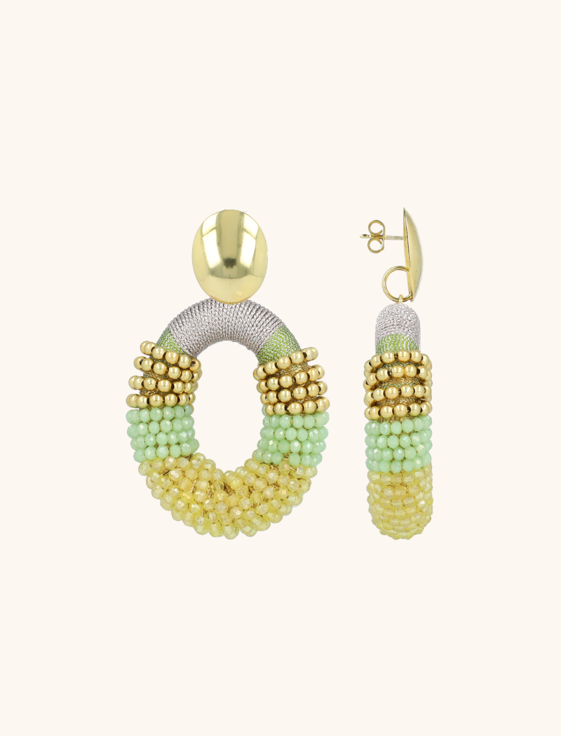 Lott. Gioielli Yellow/Lavender/Mint Oorbellen Yara Combi Oval L