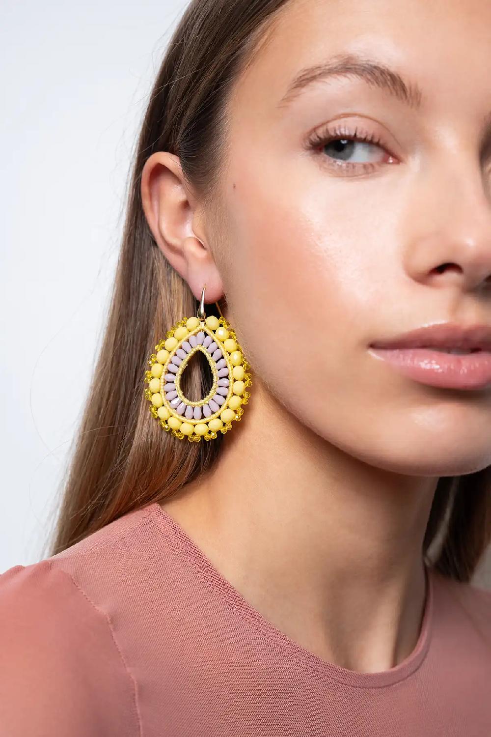 Lott. Gioielli Yellow/Lila Oorbellen Vos Open Drop L