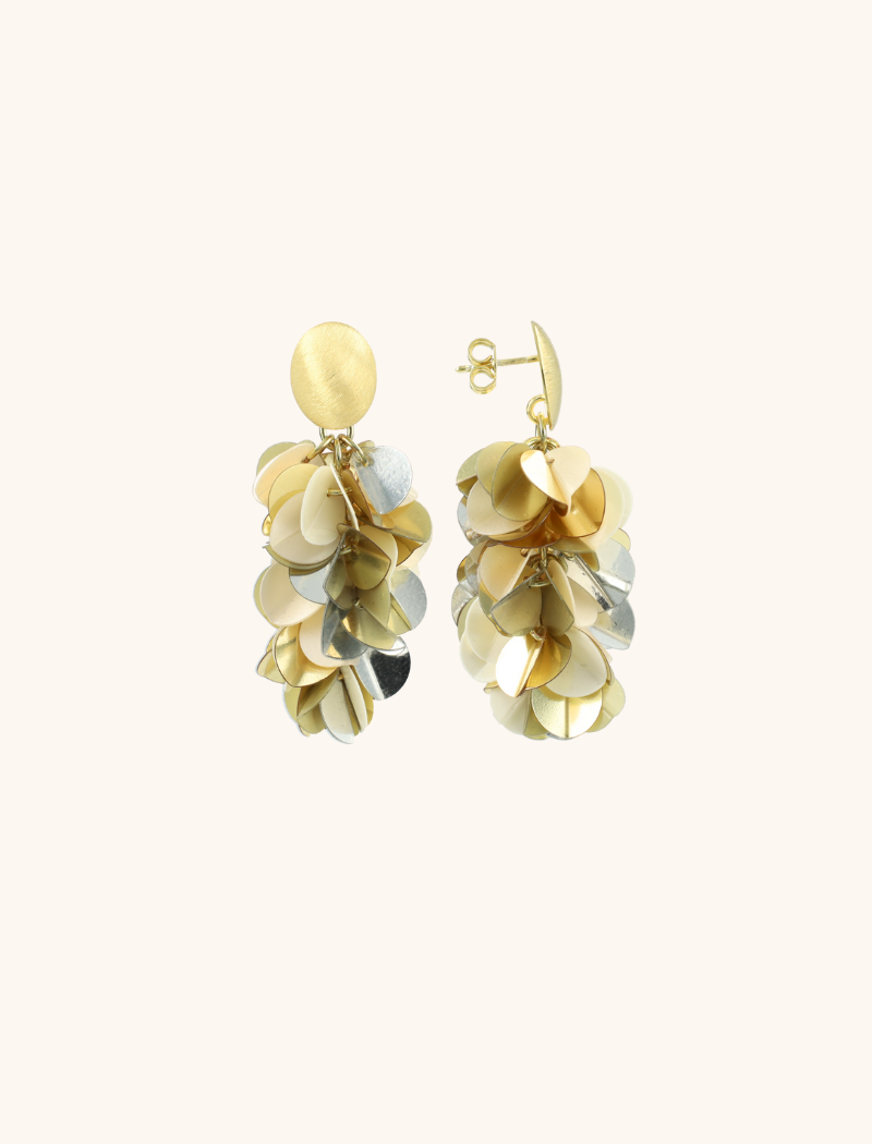 lott. gioielli Zilver Gouden Sequin Snake Oorbellen M