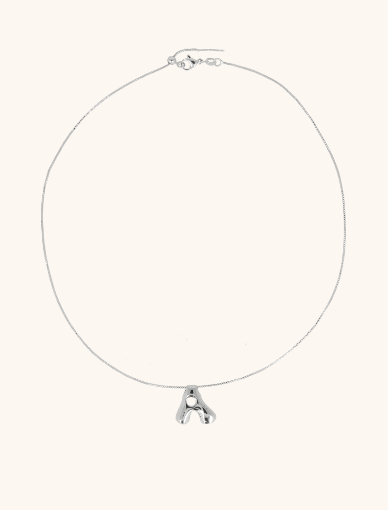 Lott. Gioielli Zilveren Cartoon Initiaal Ketting - Verstelbaar