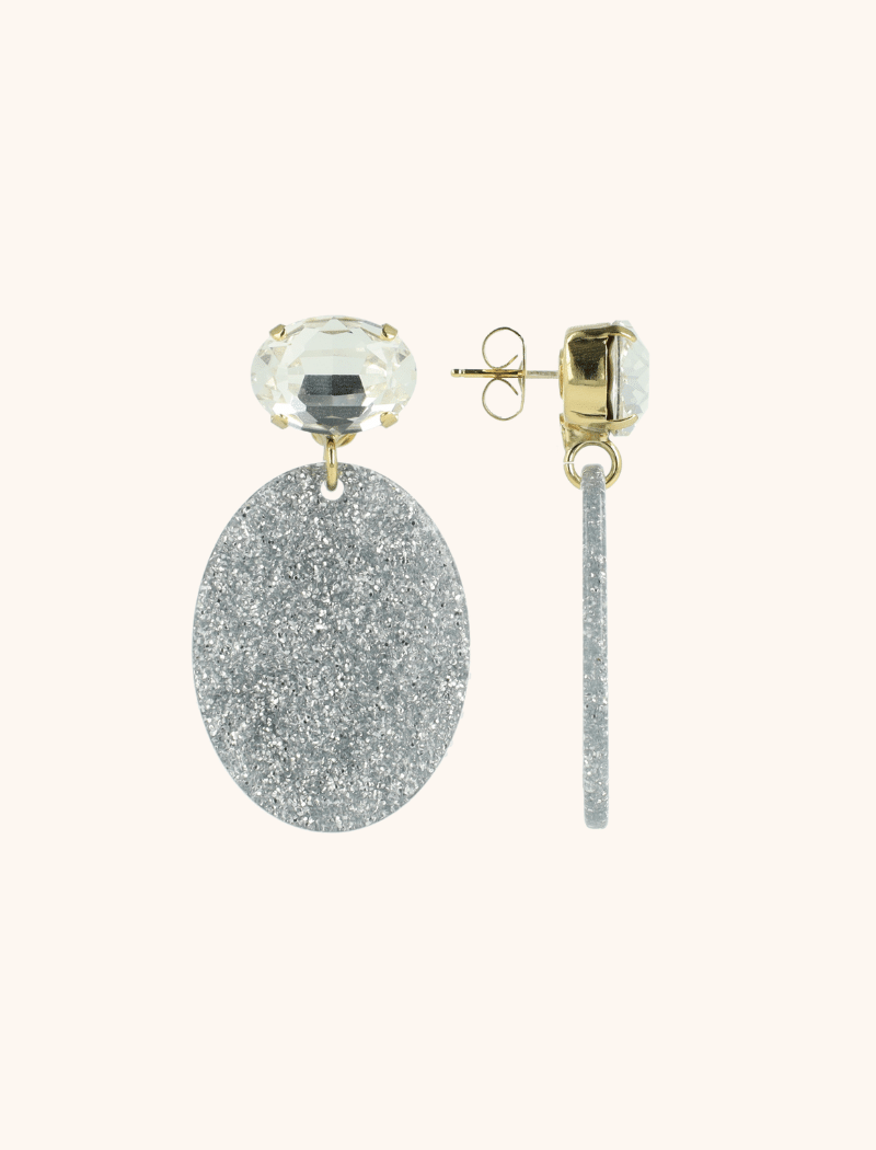 lott. gioielli Zilveren Glitter Oorbellen Celia Ovaal S
