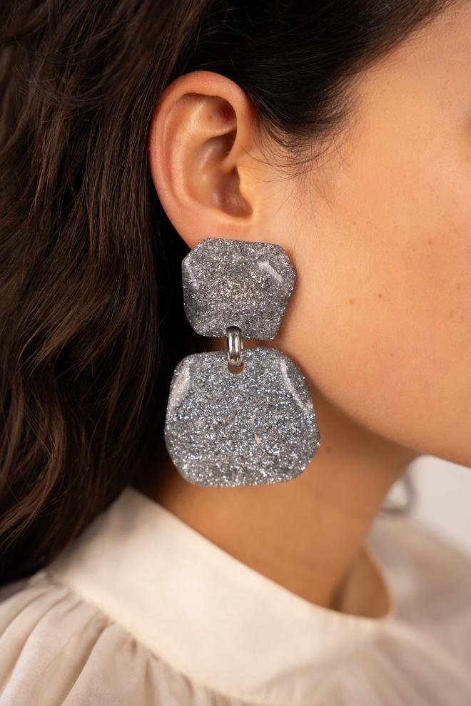 Lott. Gioielli Zilveren Glitter Oorbellen Lyra Double Statement