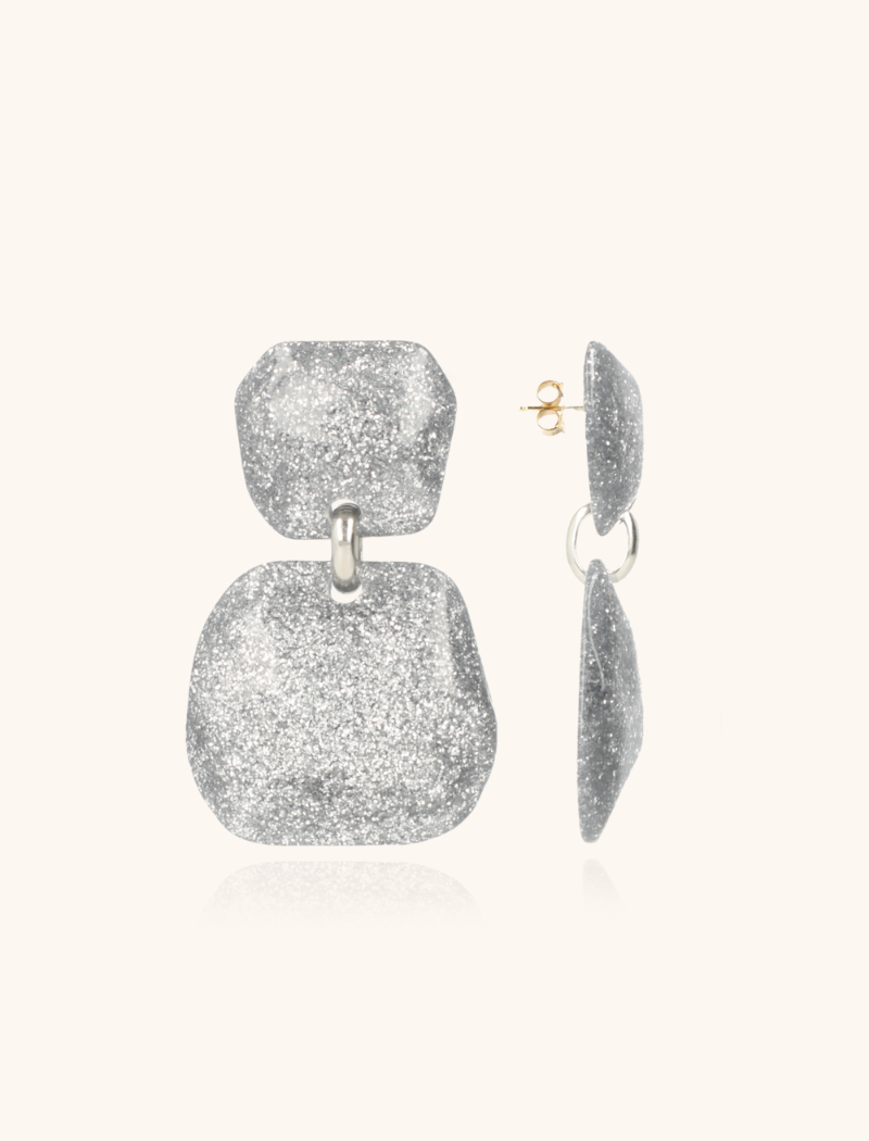 lott. gioielli Zilveren Glitter Oorbellen Lyra Double Statement