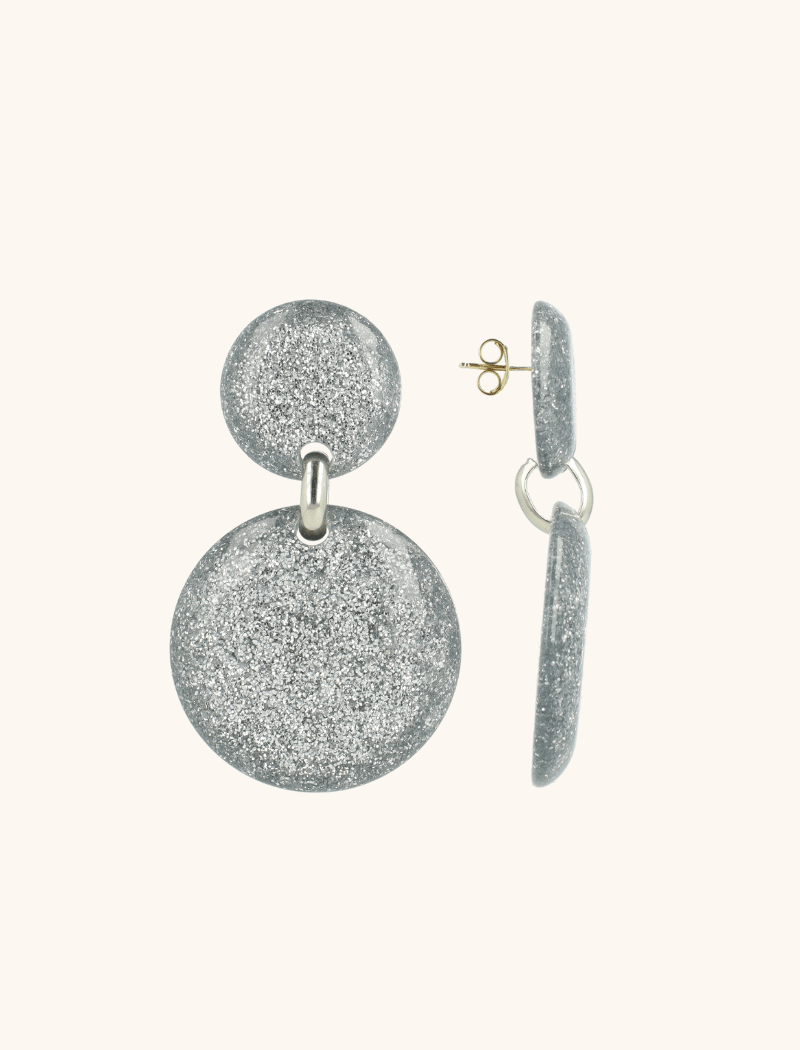 lott. gioielli Zilveren Glitter Oorbellen Xenia Rond