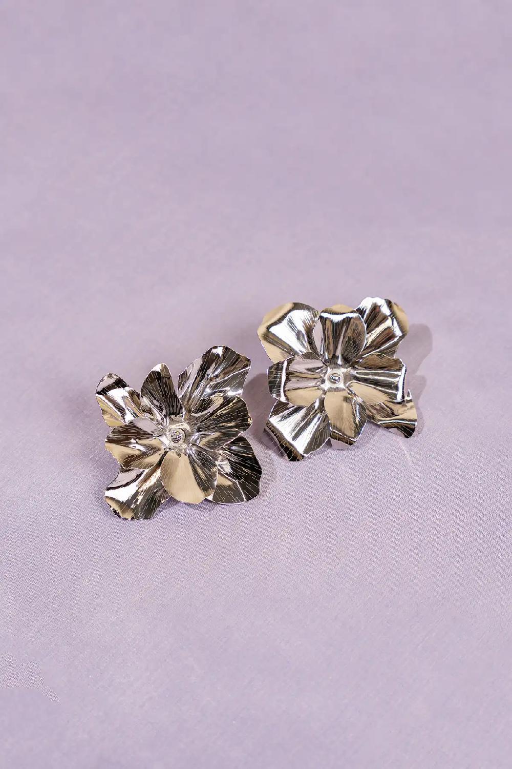 Lott. Gioielli Zilveren Oorbellen Senna Flower XL Brass