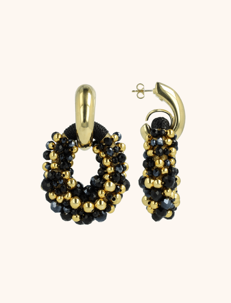 lott. gioielli Zwarte Oorbbellen Ophelia Combi Ovaal M