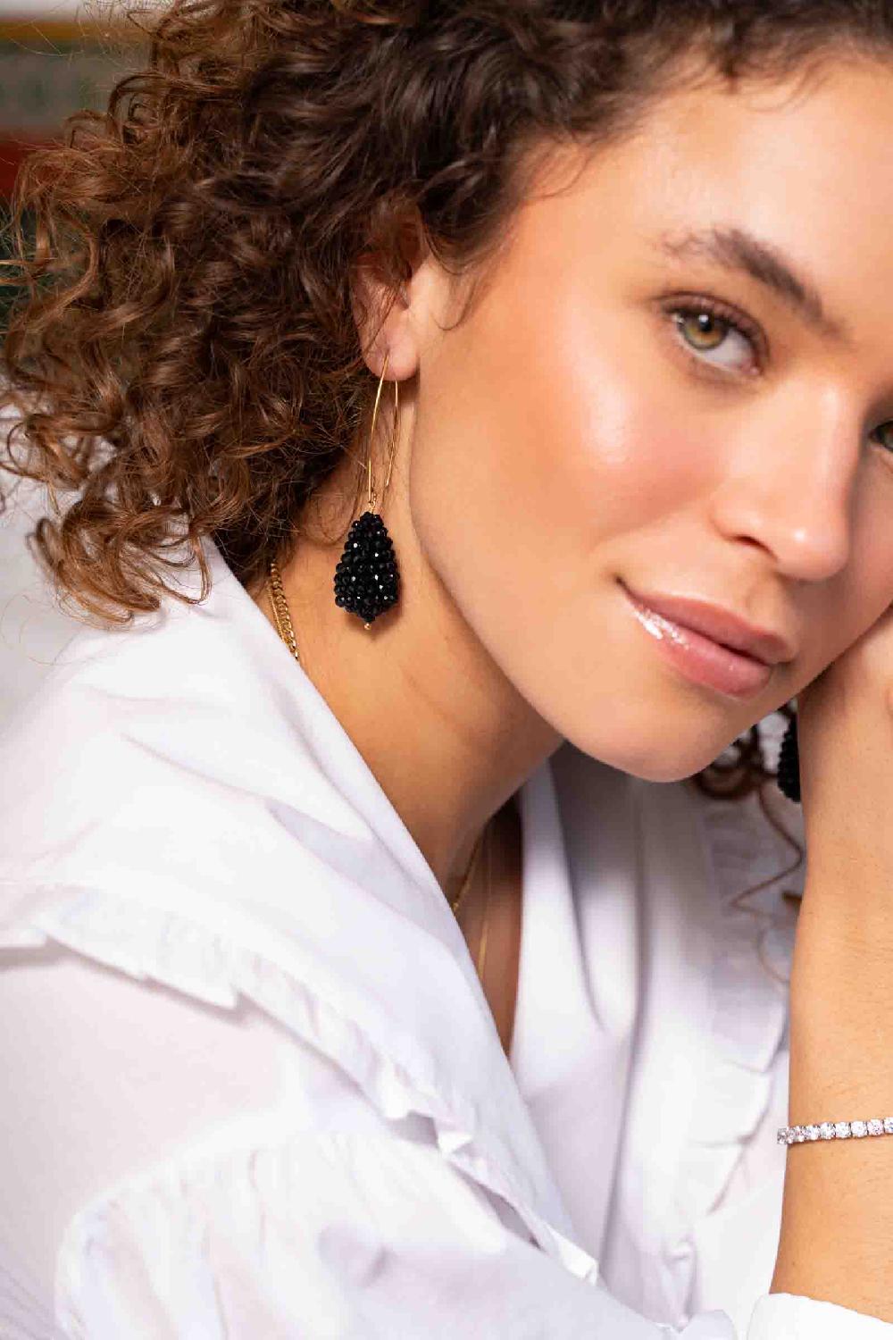 Lott. Gioielli Zwarte Oorbellen Amy Glassberry Cone S