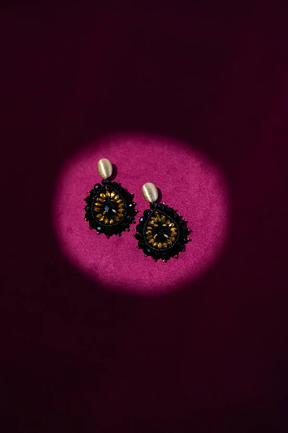 Lott. Gioielli Zwarte Oorbellen Berber Tigereye Druppel S