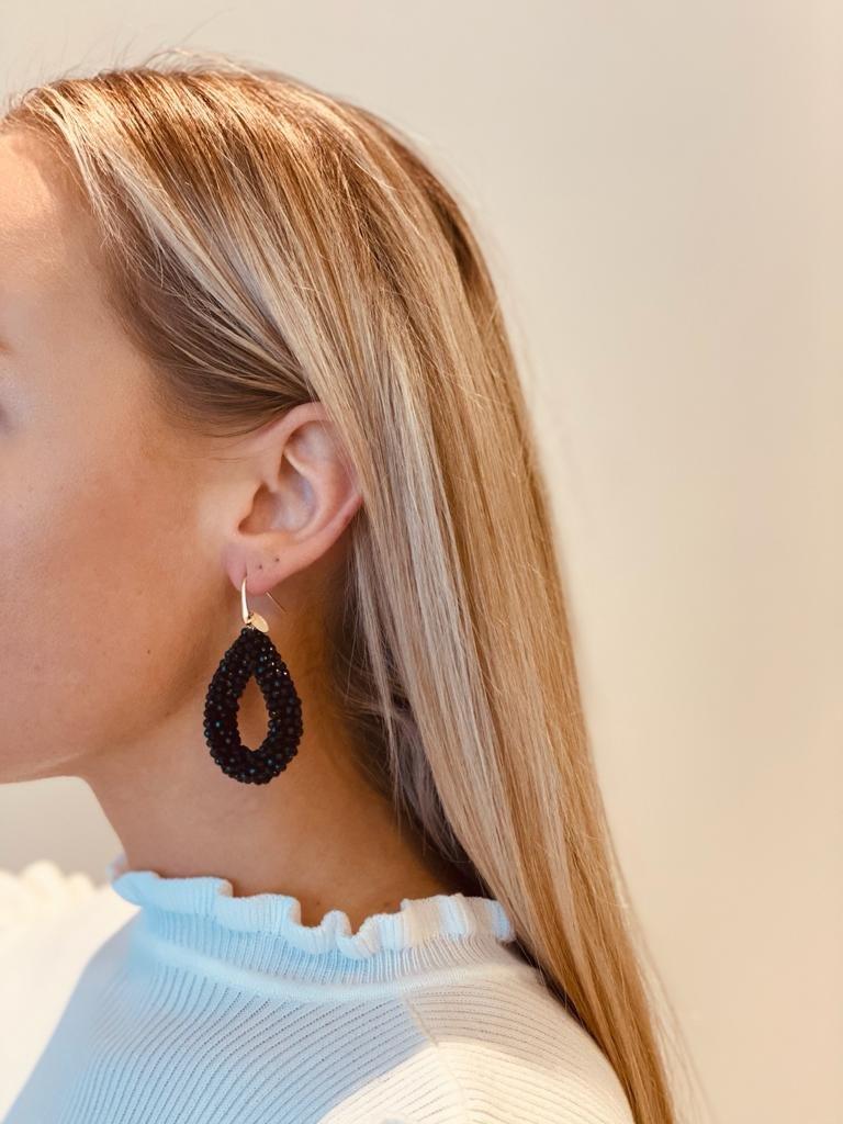 Lott. Gioielli Zwarte Oorbellen Glassberry Druppel L