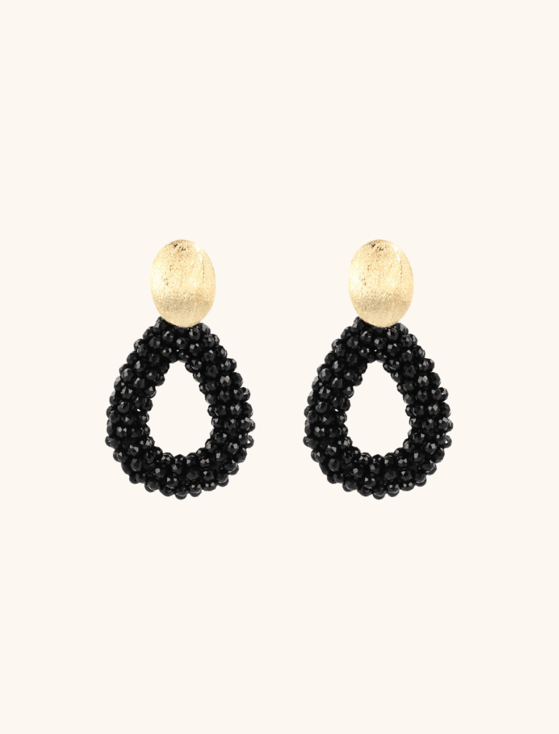 Lott. Gioielli Zwarte Oorbellen Glassberry Druppel L