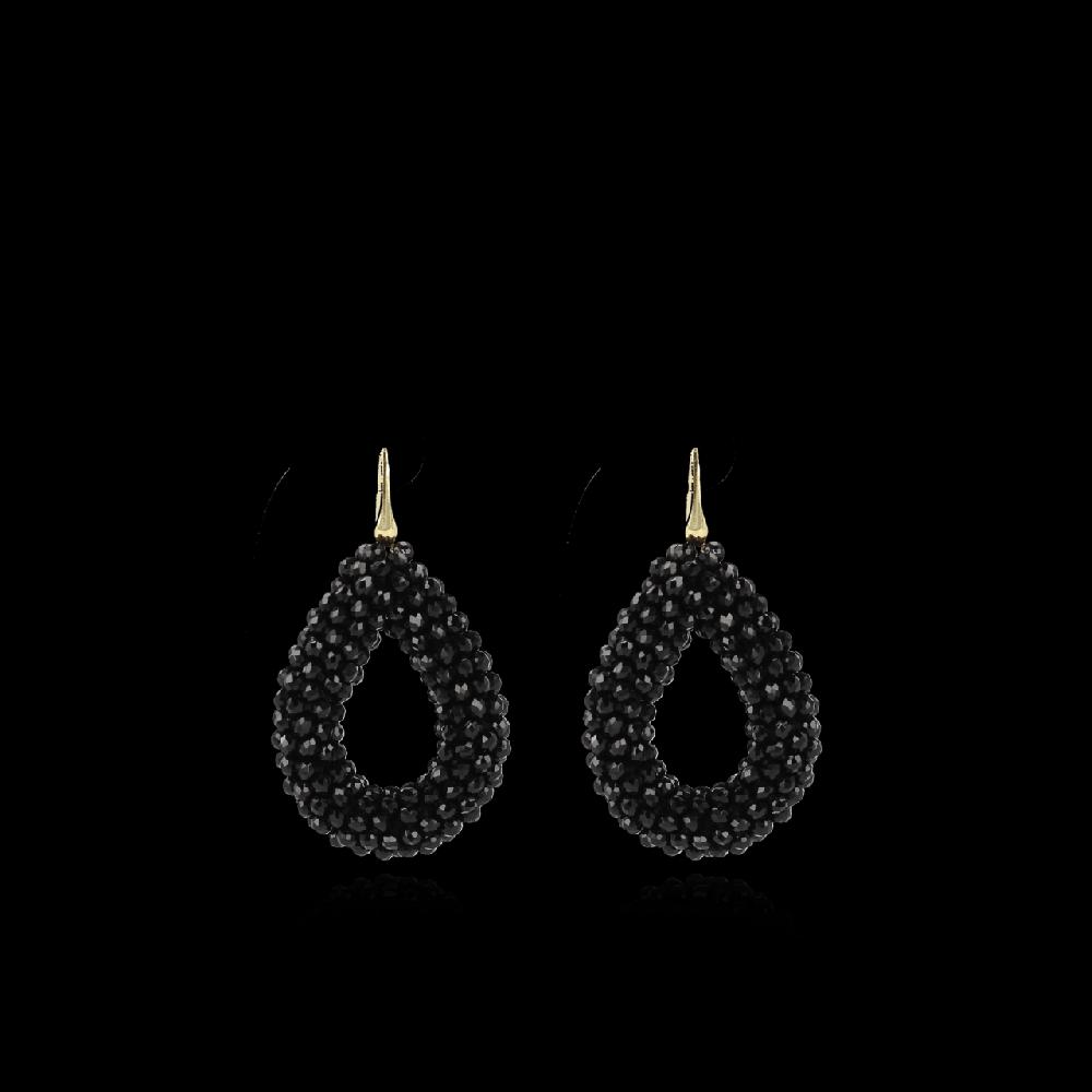 Lott. Gioielli Zwarte Oorbellen Glassberry Druppel L