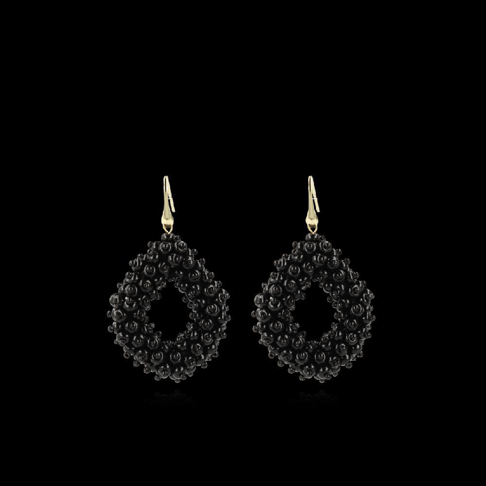 Lott. Gioielli Zwarte Oorbellen Holly Double Stones Glassberry Ace L