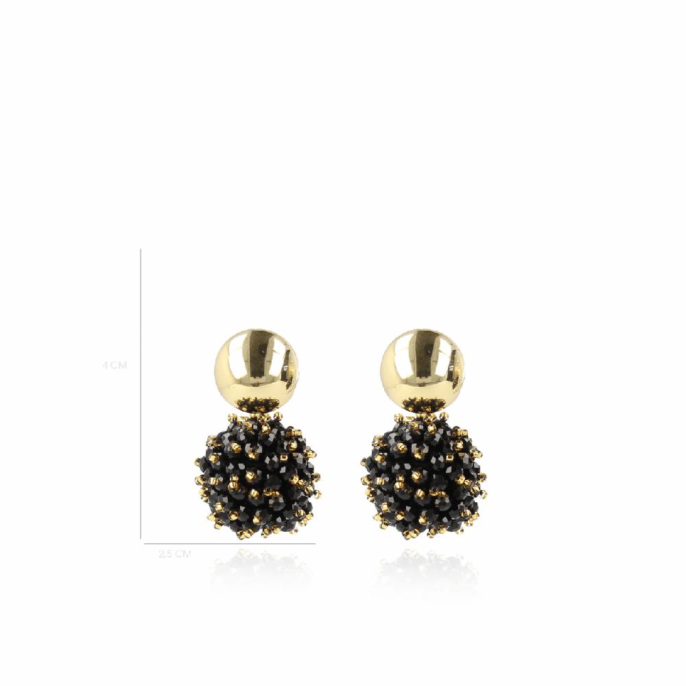Lott. Gioielli Zwarte Oorbellen Jacky Glassberry Double Stones Globe L