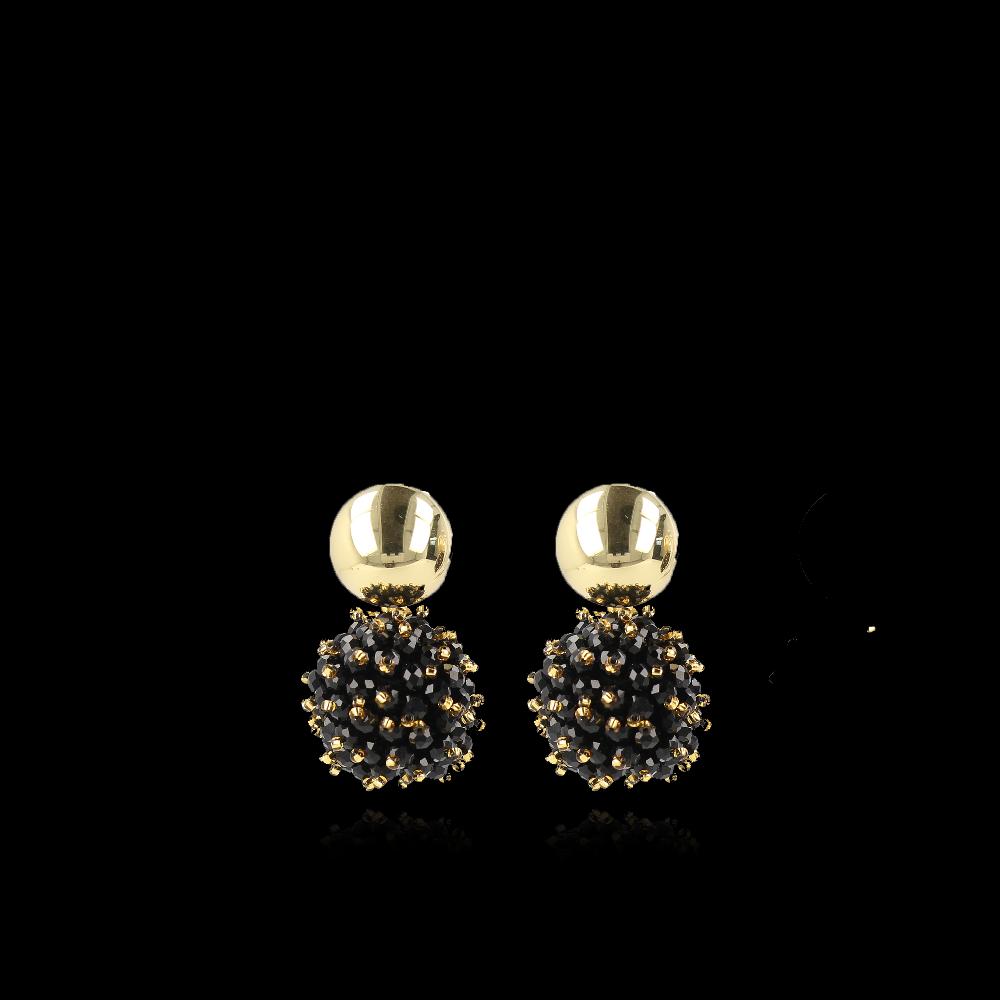 Lott. Gioielli Zwarte Oorbellen Jacky Glassberry Double Stones Globe L
