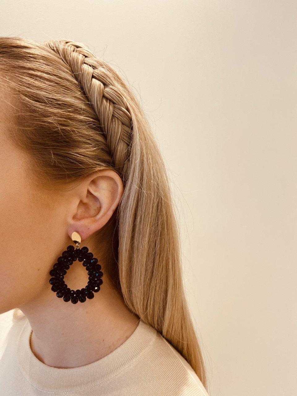 Lott. Gioielli Zwarte Oorbellen Milly Glassberry Peyote Druppel