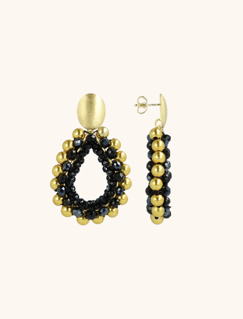 lott. gioielli Zwarte Oorbellen Nouk Druppel Deluxe M