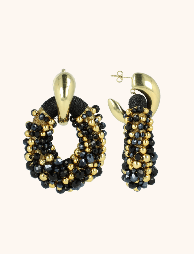 lott. gioielli Zwarte Oorbellen Ophelia Combi Ovaal L