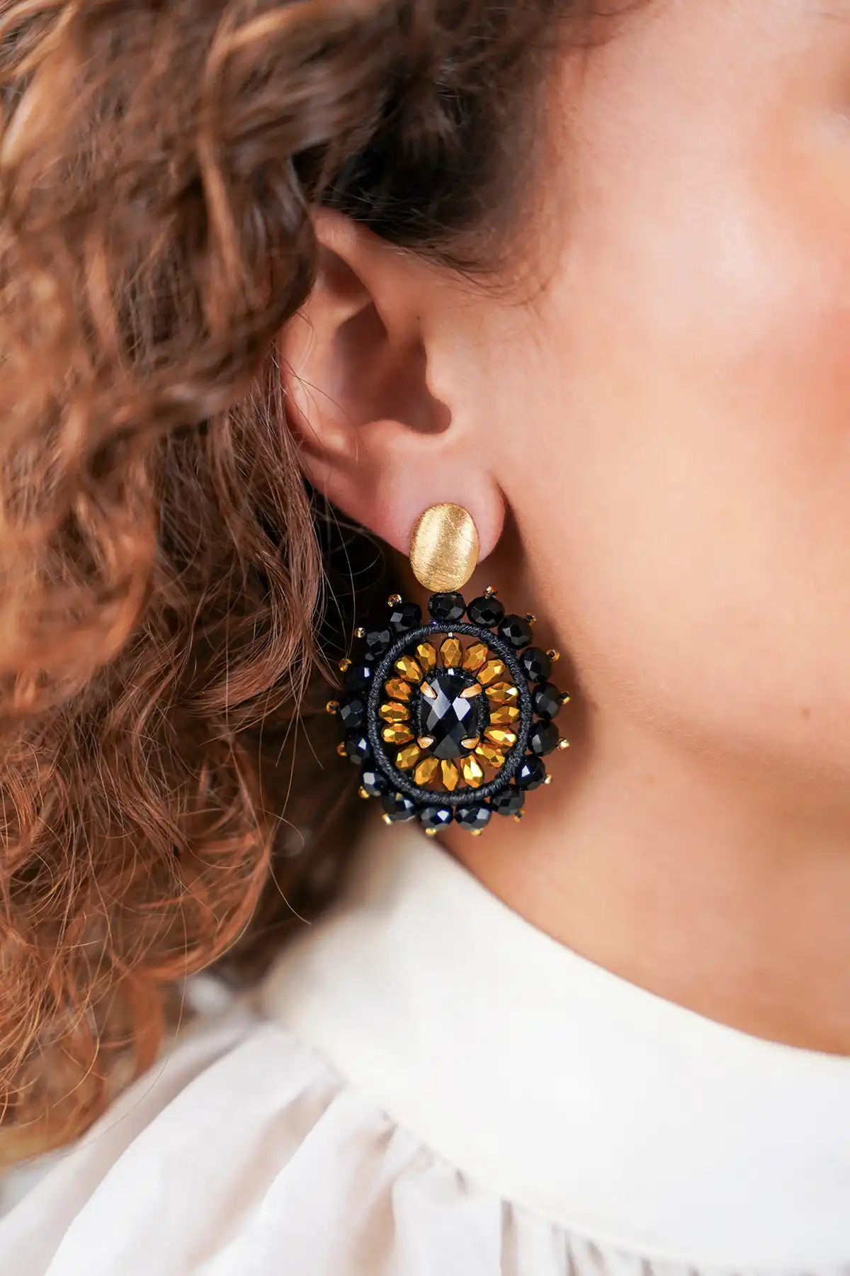 Lott. Gioielli Zwarte Oorbellen Roxx Tigereye Ovaal S