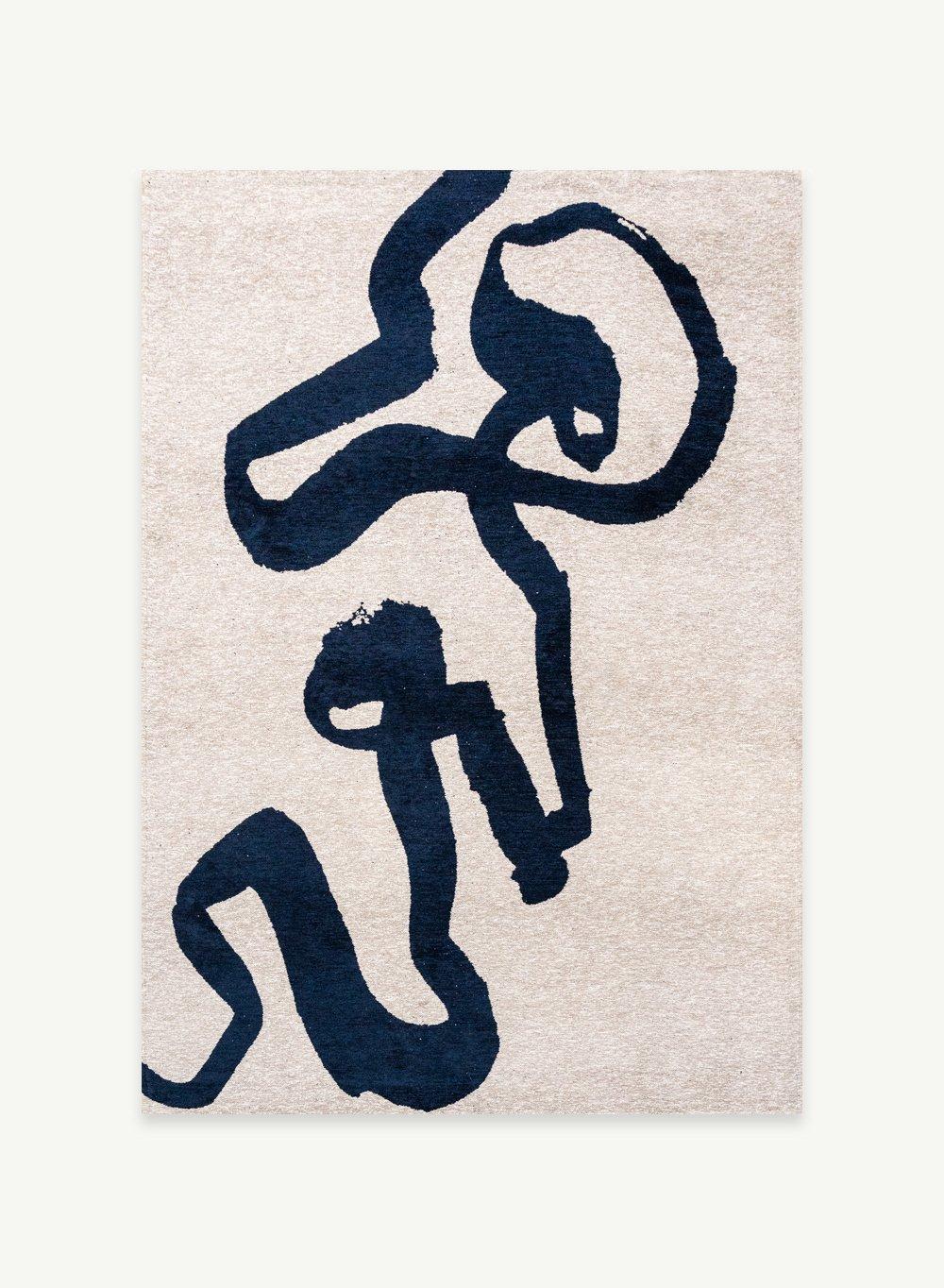 louis de poortere Ribbon - Sea Ink 9849