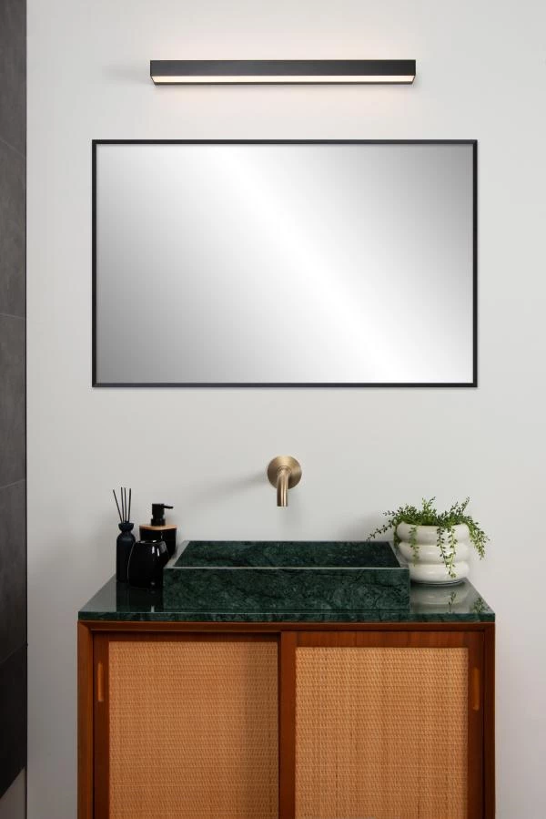 Lucide Lucide ALEXA - Wandlamp Badkamer - LED - 1x8W 3000K - IP44 - Zwart