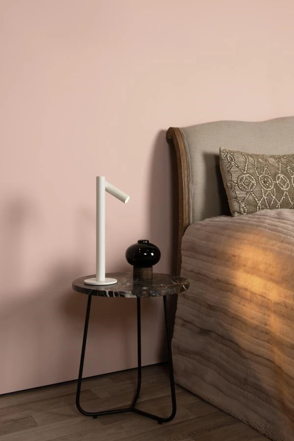 Lucide Lucide ANTRIM - Oplaadbare Bureaulamp Binnen/Buiten - Accu/Batterij - LED Dimb. - 1x2 2W 2700K - IP54 - Met Draadloos Oplaadstation - Wit