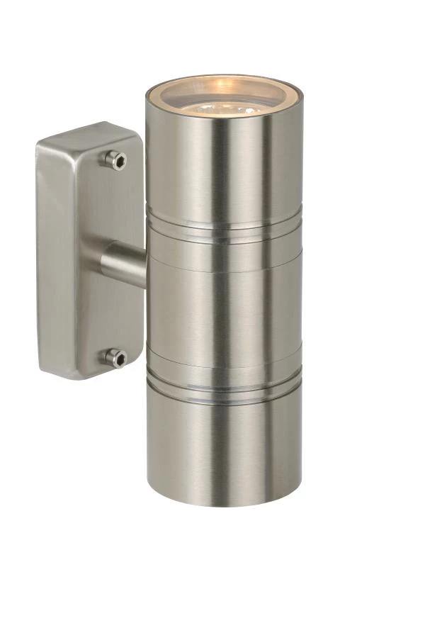 lucide Lucide ARNE-LED - Wandlamp Binnen/Buiten - Ø 6 3 cm - LED - GU10 - 2x5W 2700K - IP44 - Mat chroom