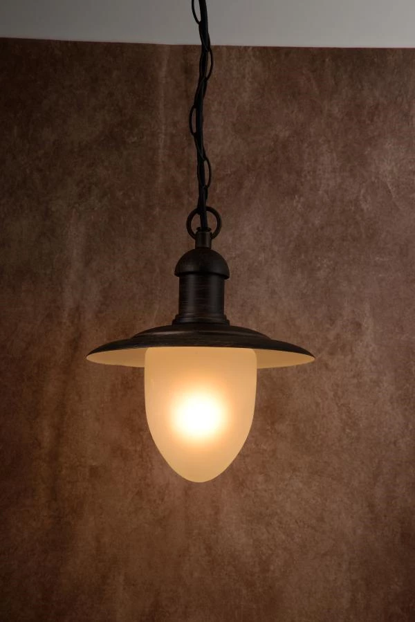 Lucide Lucide ARUBA - Hanglamp Binnen/Buiten - Ø 25 Cm - 1xE27 - IP44 - Roest Bruin