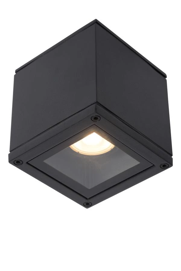 lucide Lucide AVEN - Plafondspot Badkamer - 1xGU10 - IP65 - Zwart